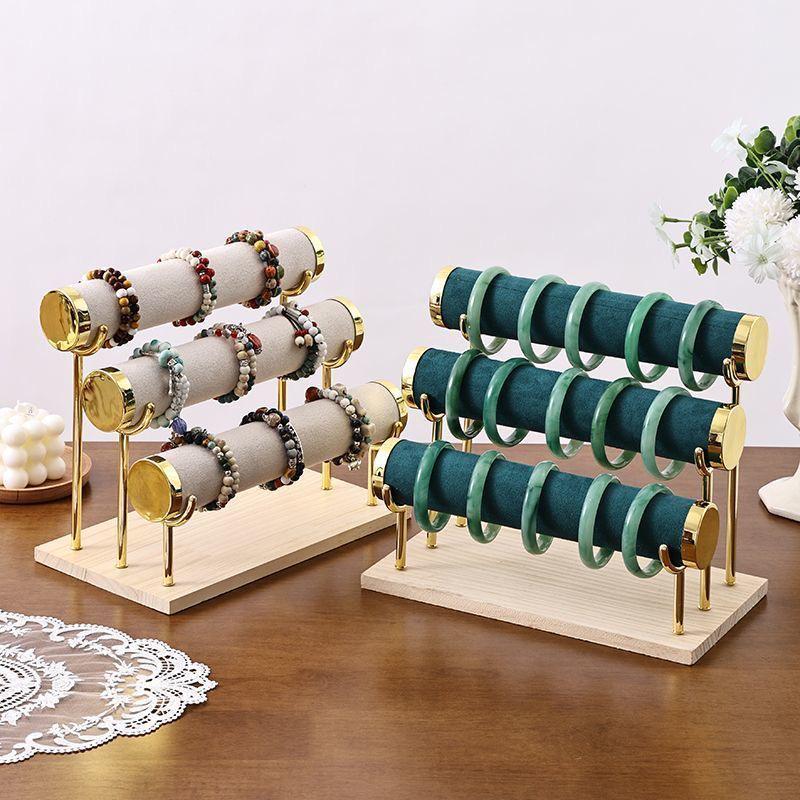 Premium Solid Wood Triple Layer Jewelry and Bracelet Display Stand