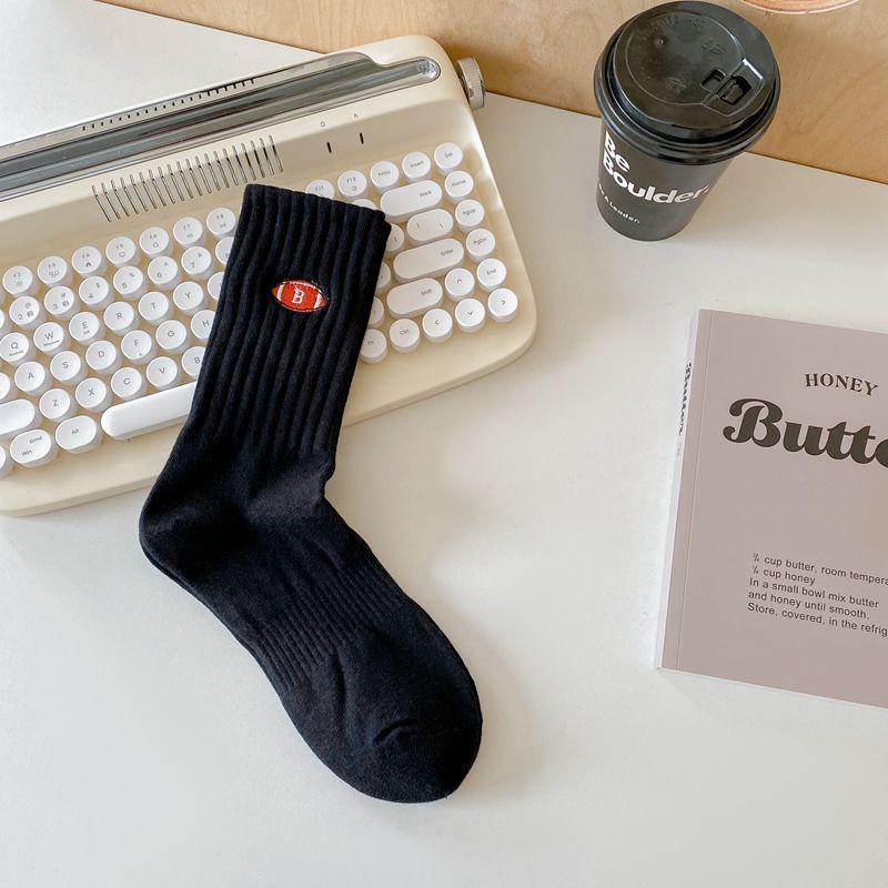 Women's Embroidered Mid-Tube Pile Socks for Autumn/Winter