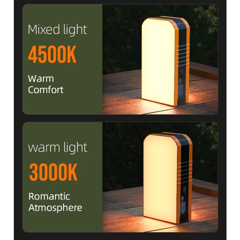 1000LM Faltbare LED Campinglampe, Solar-/USB-wiederaufladbar - Powerbank, Wasserdicht, Haken für Außenarbeiten, Notfall, Nachtfischen