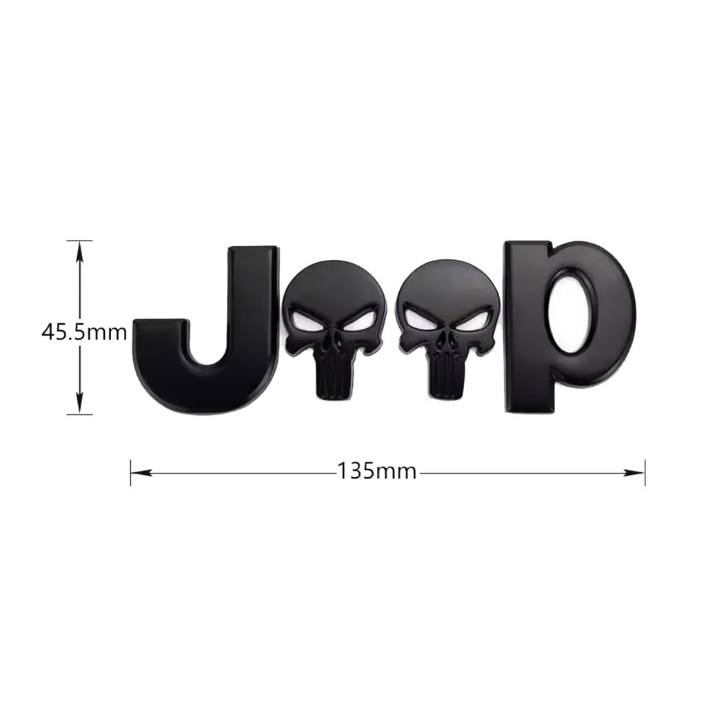 Auto Car Tail Rear Side 3D Metal Emblem Badge Sticker Skull Decals Styling Stickers Decal For Jeep Cherokee Wrangler Trunk