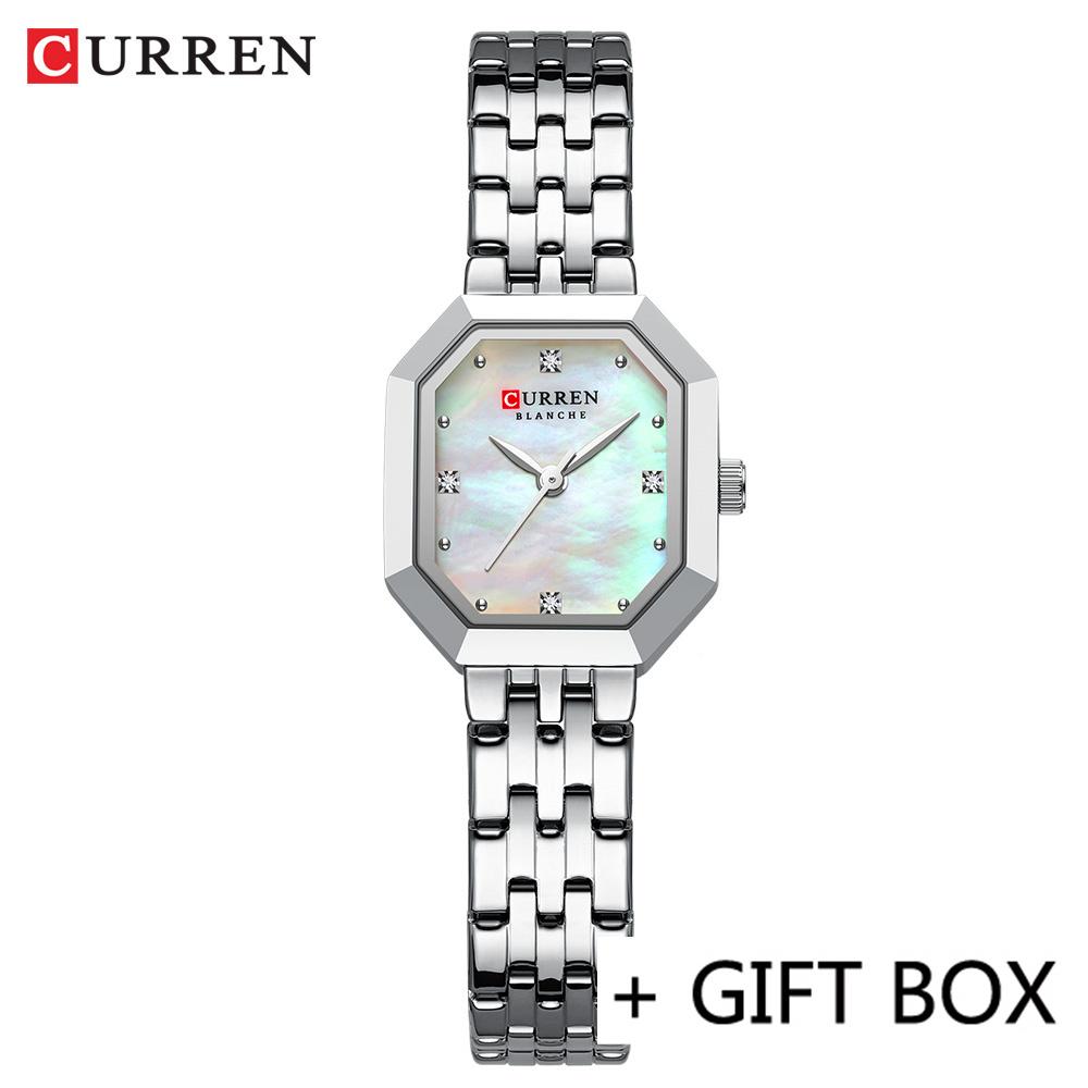 CURREN Women Watch Brand Luxury Casual Lady Girl Wristwatch Elegant Stainless Steel Bracelet Original Female Clock Clear 9108