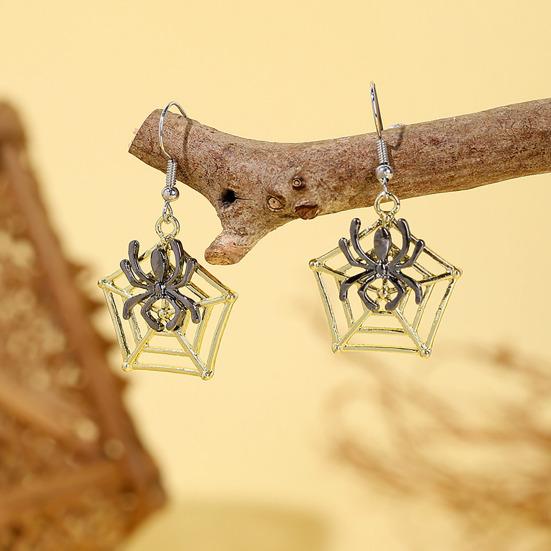 Fashionable Holiday Costume Jewelry 1 Pair Halloween Earrings for Women, Skeleton Spider Pumpkin Women Ghost Bat Dangle Earrings, Gothic Accessories