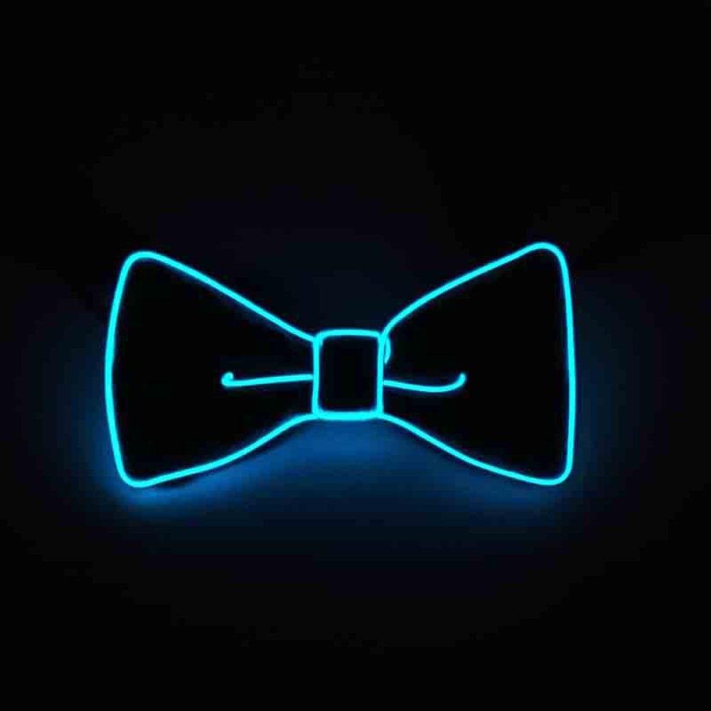 10 Colors Men LED Glowing Bow Tie Neon EL Wire Light Up Neckties Dance Show Prop Luminous Colored Ties Party Halloween Christmas