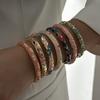 Colorful Flower Enameled Bracelets for Women Retro Gold Color Cloisonne Peony Filigree Flower Bangle New Charms Party Jewelry