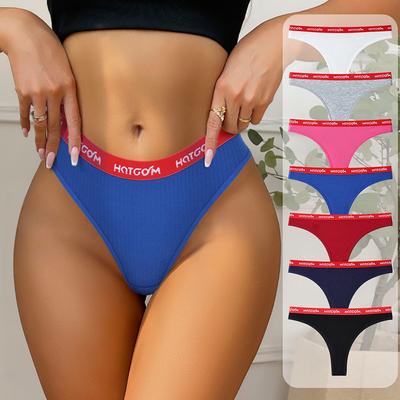 Ribbed Panties Women'S Low-Rise Sexy Thong Pure Cotton Women'S Panties Briefs T-Shaped Panties Women'S