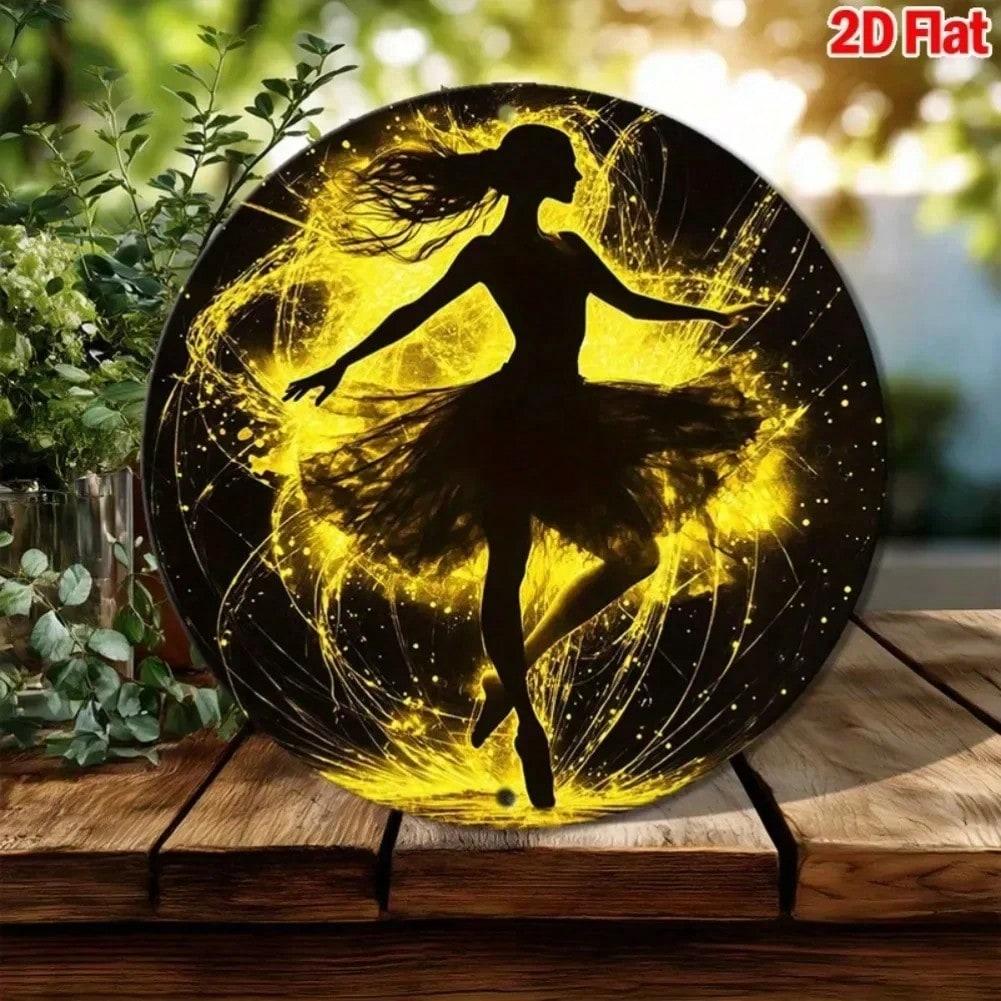 Metal Sheet Ballet Dancer Wall Art Vintage Decor Home Interior Christmas Halloween 20x20 разноцветный