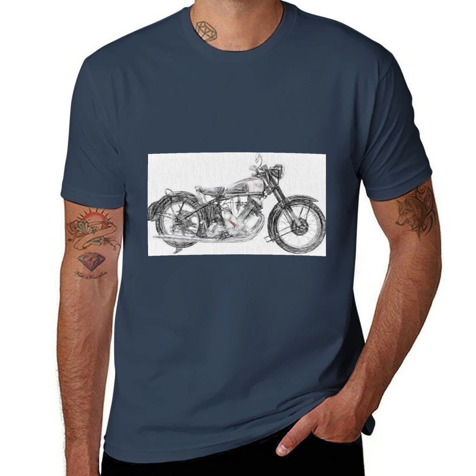 The Panther A Classic 1950s Motorcycle Tshirt Sporty Casual Quick Dry Tshirt S