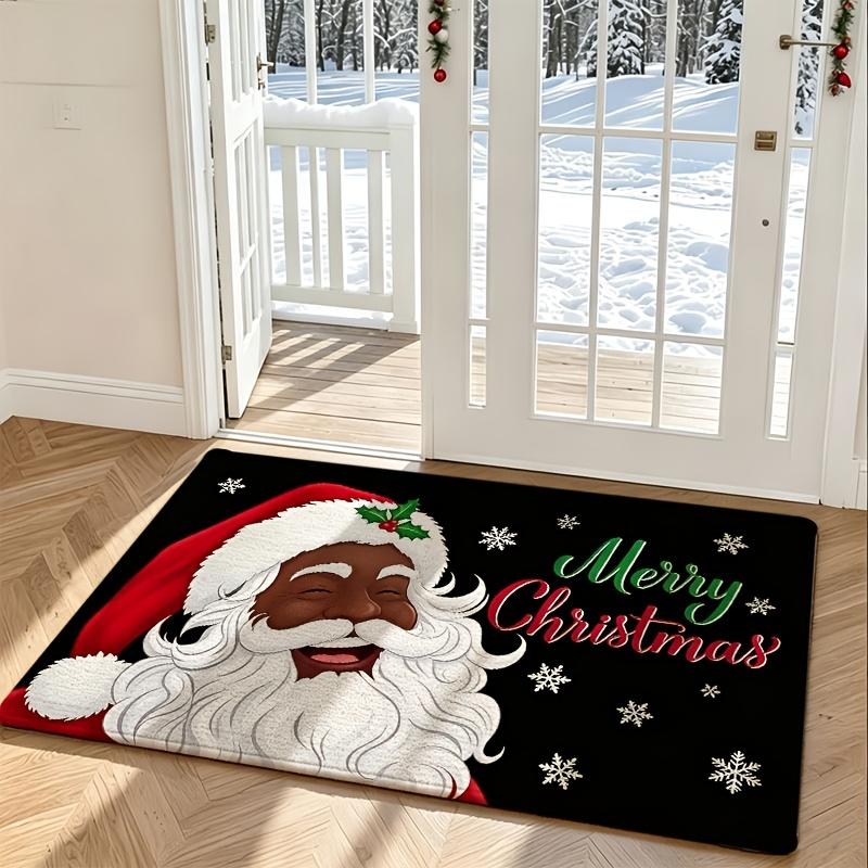 Merry Christmas Tree Pattern Floor Mat apartment hallway foyer sliding door terrace household decorative front entry door rug
