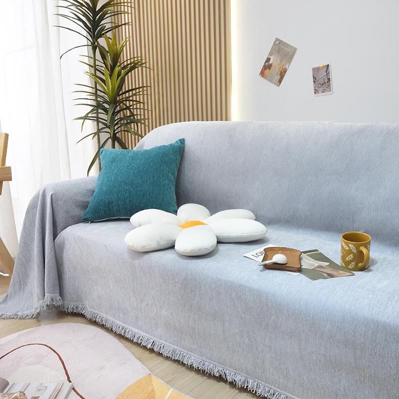 Solid Color Soft Knitted  Blanket   Sofa Protector Solid Smooth Fabric Velvet   Blanket for Bed Travel Protective Cover