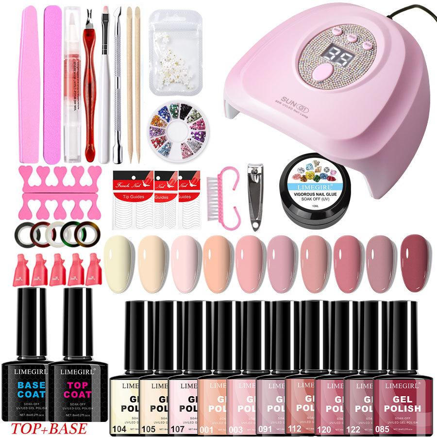 Petal Nail Kit Gel Polish LED Lamp Nail Tools Full Set Nail Art Decorations New Nail Gel DIY Set