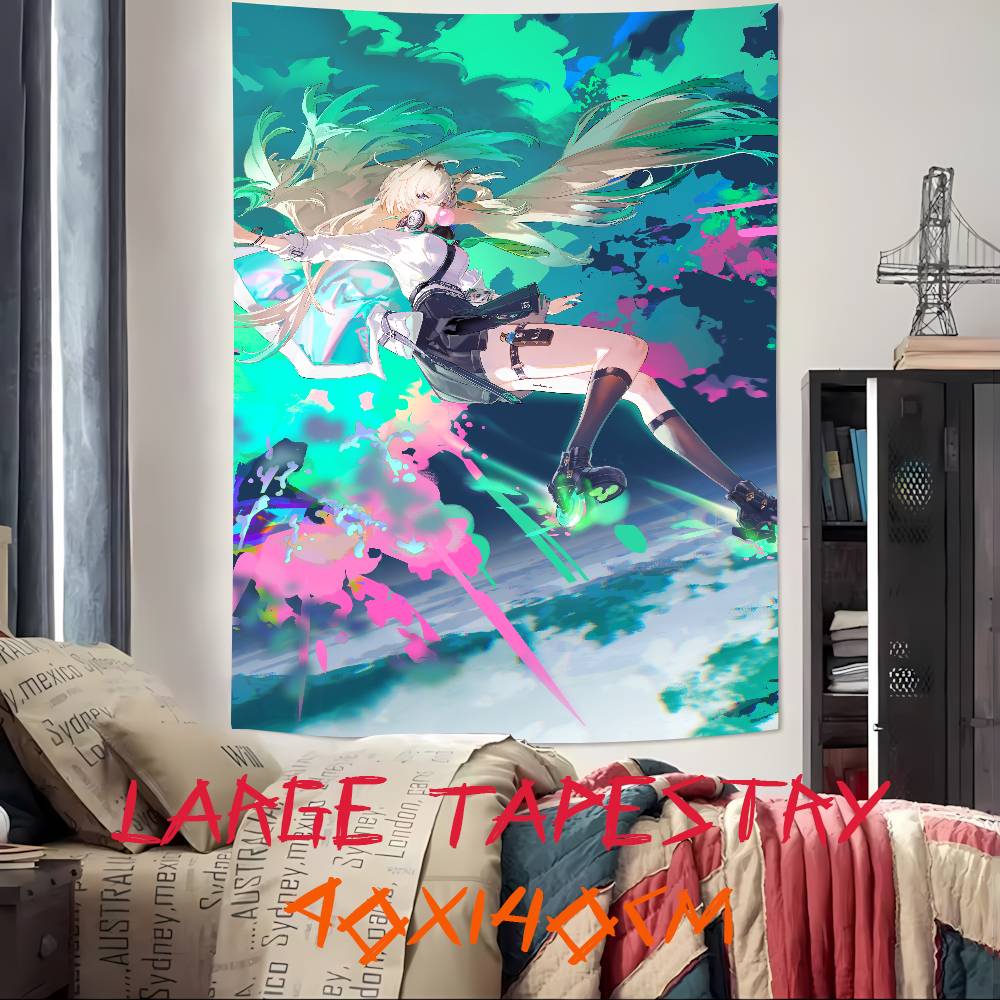 Kawaii Hot Pretty Cute Girl Lynae Popular Cool WuWa Gaming Tapestry Wall Cloth Tapestries Decor Wall Carpet Bedroom Decoration
