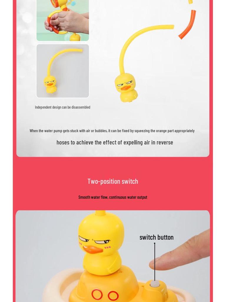 Electric Spraying Yellow Duck Bath Toy for Toddlers and Kids