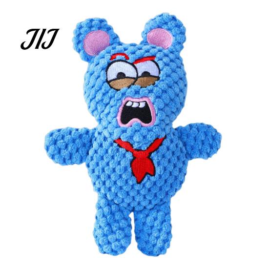 Durable Plush Toys for Daily Chewing Stuffed Animal Dog Toy, Squeaky Pet Chew Funny Cartoon Natural Biting Tendency Bear Bunny Deer Design,
