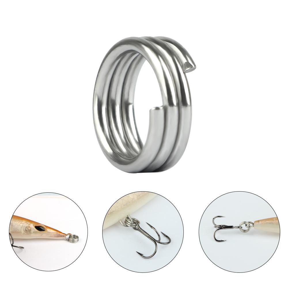 10/50pcs Stainless Steel Fishing Split Rings Flat Fishing Swivel Knot Lure Double Ring Fishing Split Rings Strong Accessories