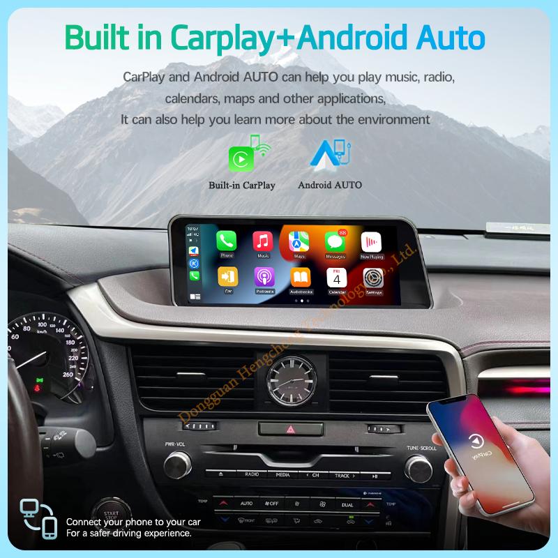 12.3" Car Multimedia Player For Lexus RX300 350 450 2015-2018 GPS Navigation Radio Android12 8+128G 8Core CarPlay 4G 360Camera