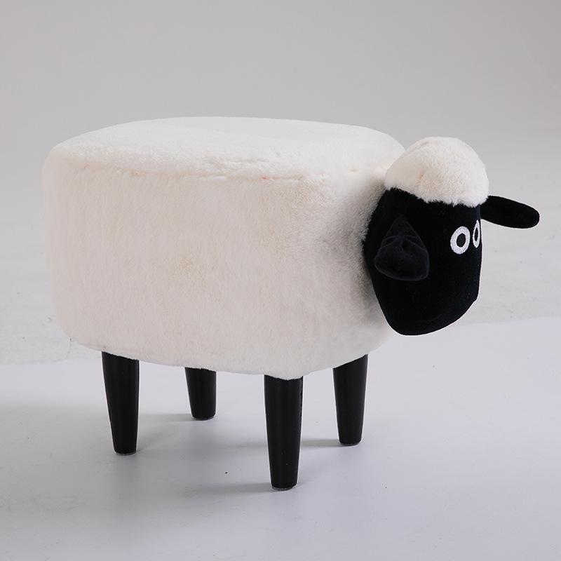 Solid Wood Creative Sheep Storage Stool Makeup Stool Living Room Change Shoe Bench Dressing Table Stool Storage Sofa Stool