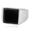 European and American Jewelry Black Glass Ring Retro Trendy Men Black Gemstone Square Ring 2026