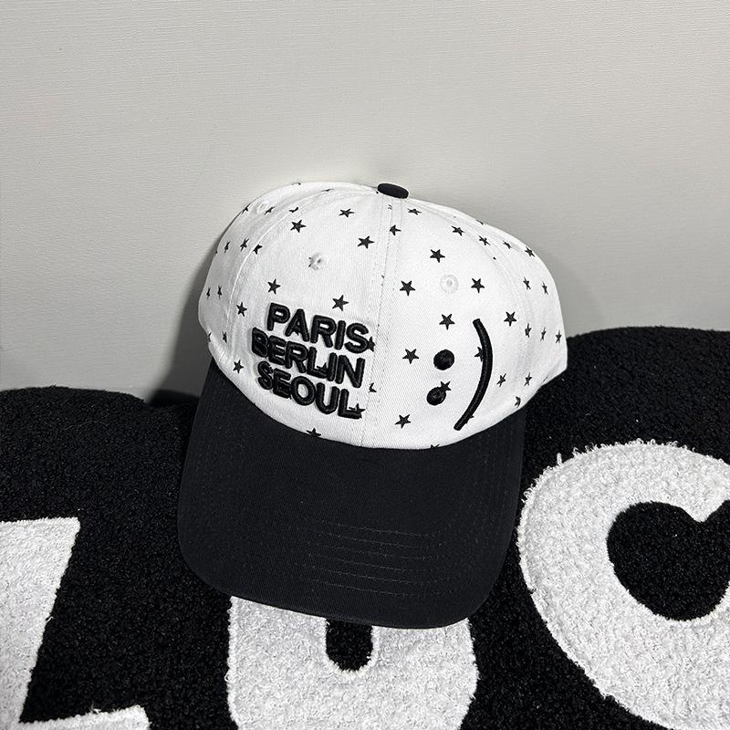 

Улыбающееся лицо Горошек Звезда Буквы Бейсболка Женская Углубленная Большой Окружности Головы Повседневная Универсальная Бейсболка Мужская Тренд [55-59cm]