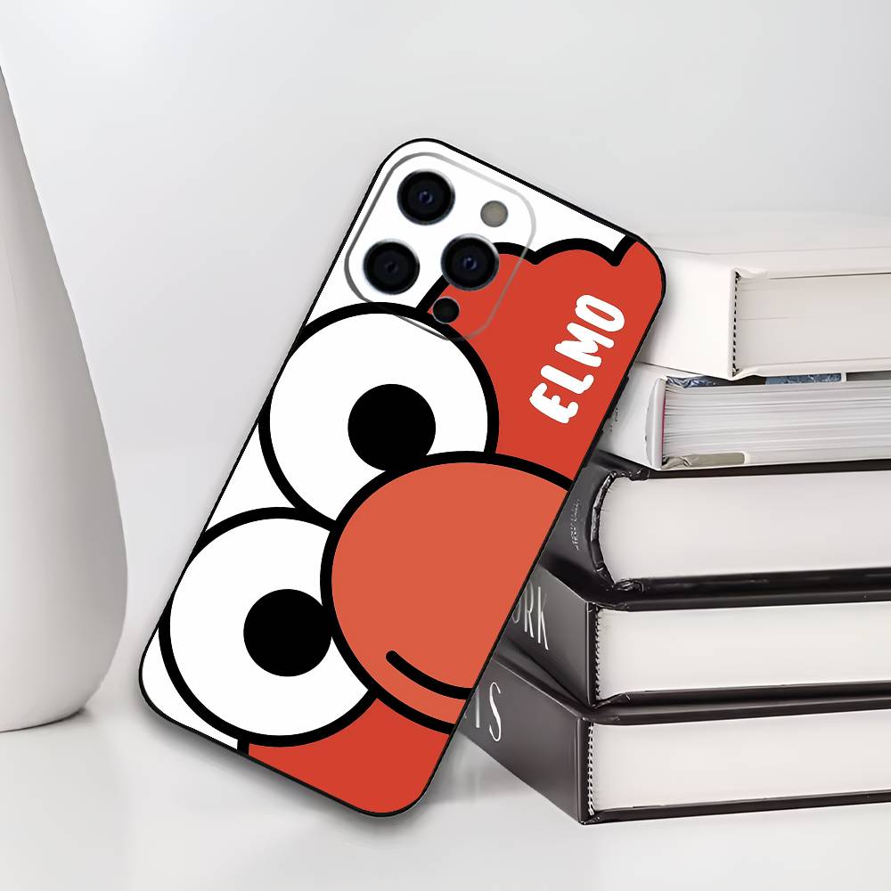 E-ElmoS Red Phone Case For IPhone 17,16,15,14,13,12,11,Plus,Pro,Max,Plus,XS,soft case Black silicone iPhone13PRO