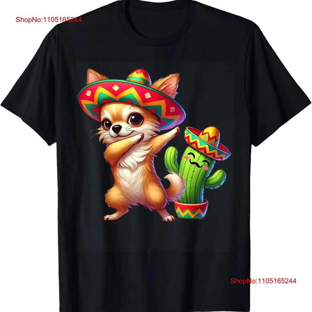 Chihuahua Sombrero Cinco De Mayo Mexican Cactus Kids Cute T Shirt Vintage Slightly Top For Everyday Wear