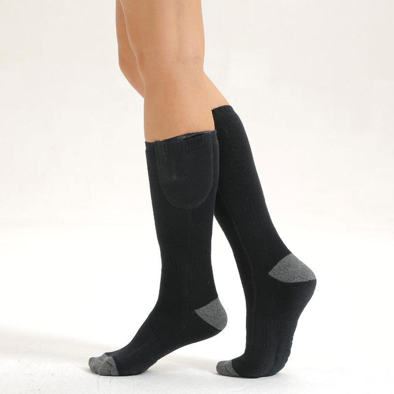 USB Rechargeable Heated Knee-High Socks for Winter Skiing and Outdoor Sports