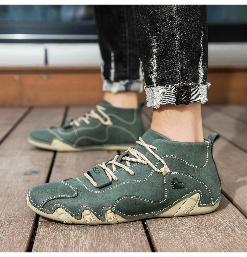 Spring Shoes for Men Women Leather Casual Shoes Pointed Toe Sport Shoes Street Lace-up Sneaker Big Size