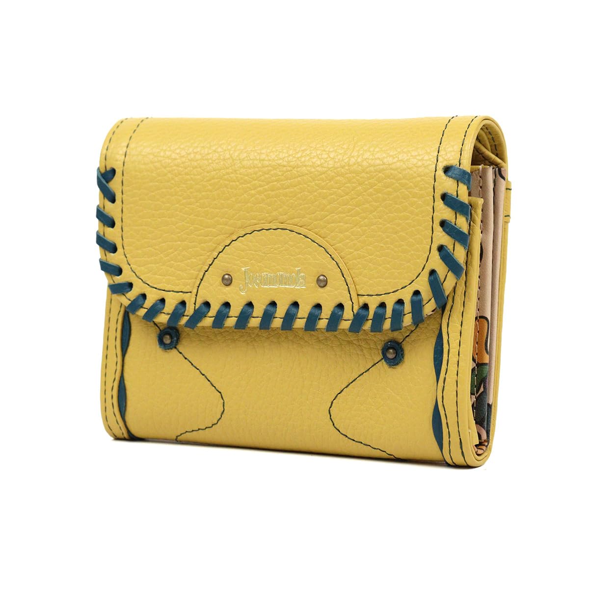 

Hocomomola Bifold Wallet Leather Stitch Flower 5380181 [jocomomola] (Mustard (53))