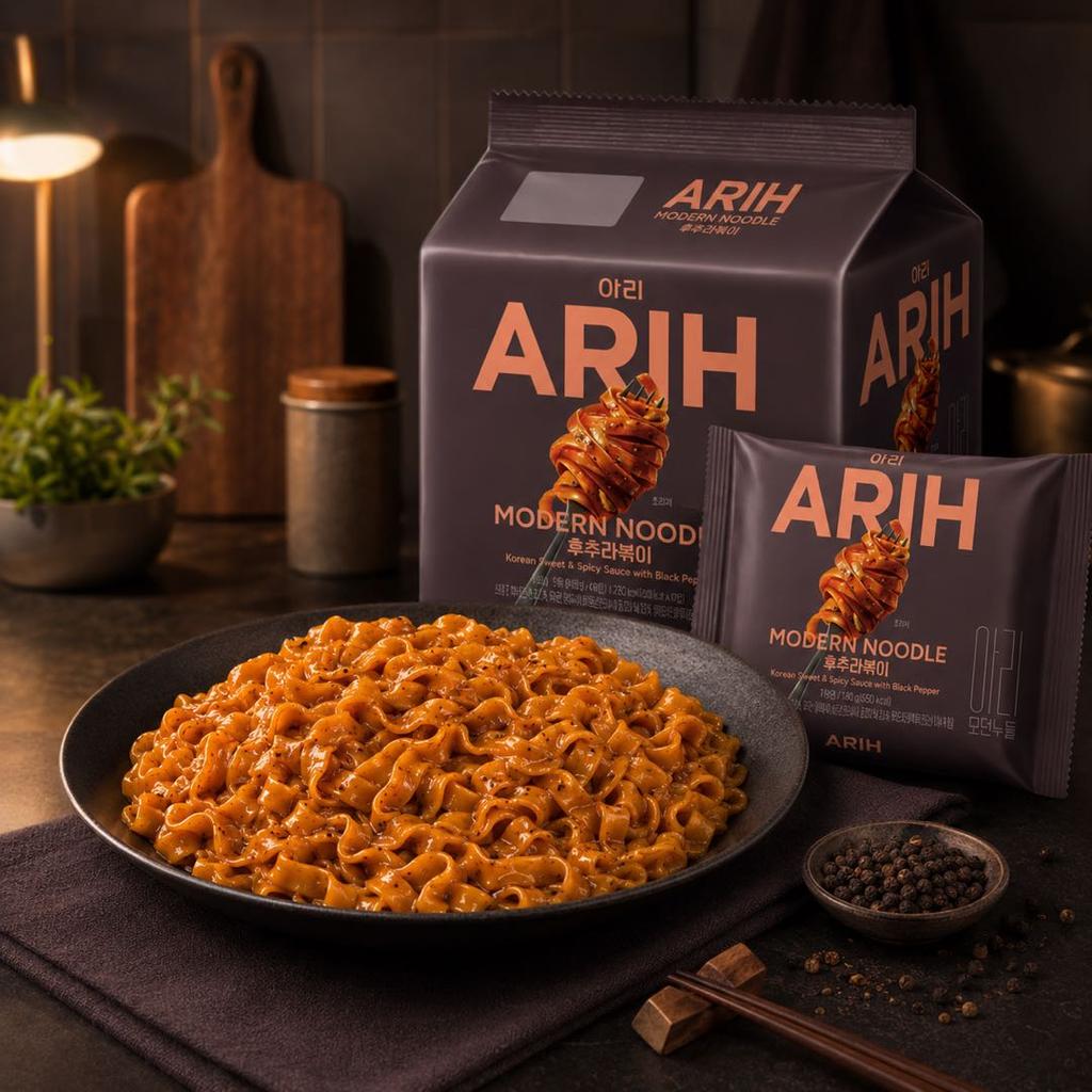 BTS ARIH Neuer Stil Gebratene Nudeln Schwarzer Pfeffer Tteokbokki Geschmack 135g