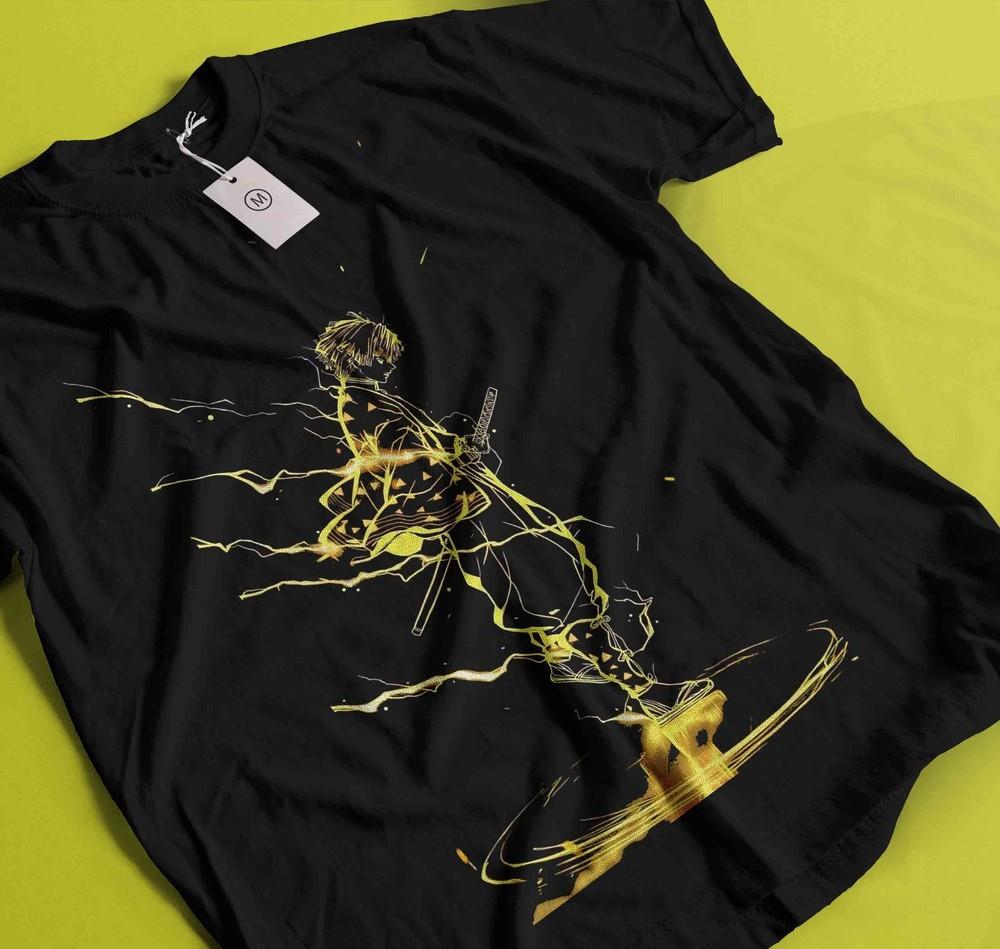 

Zenitsu T-Shirt Demon Slayer Kimetsu No Yaiba Tshirt Nezuko Tanjiro Anime 540 XL