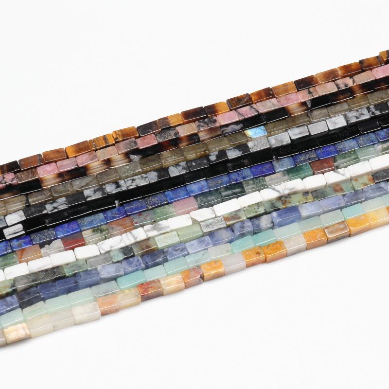High-quality 2*4mm Rectangular Pendant Necklace Natural Stone Rectangular Pendant Jewelry
