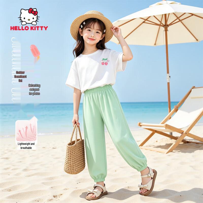 Hello Kitty Girls Summer Quick-Dry Mosquito Repellent Pants Set 120