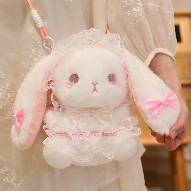Plush Toy Rabbit Bags Backpack Cartoon Animal Style Girls Party Wear Casual