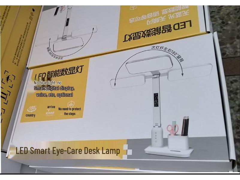 Rechargeable & Plug-in Desk Lamp for Students with Voice Control & Digital Display, Eye Protection, AA Certified, Special Gift Edition.