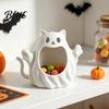 Holiday Seasonal Ornaments 3D Printed Halloween Ghost Cat Storage Holder Decorative Kitten Statue with Unique Lover Gifts Hollow Storage Candy Bowl