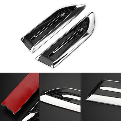 Adesivo decorativo per bocchetta del flusso d'aria laterale per auto da 2 pezzi con branchie di squalo per veicoli