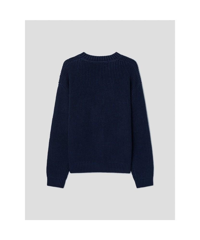 8SECONDS Casual Fisherman Round Knit Navy