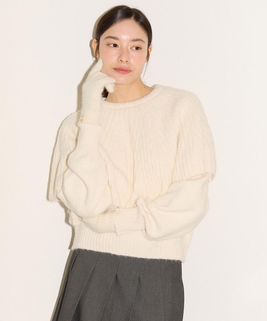 Peullobeu Draping Cape Knit Set_Iv