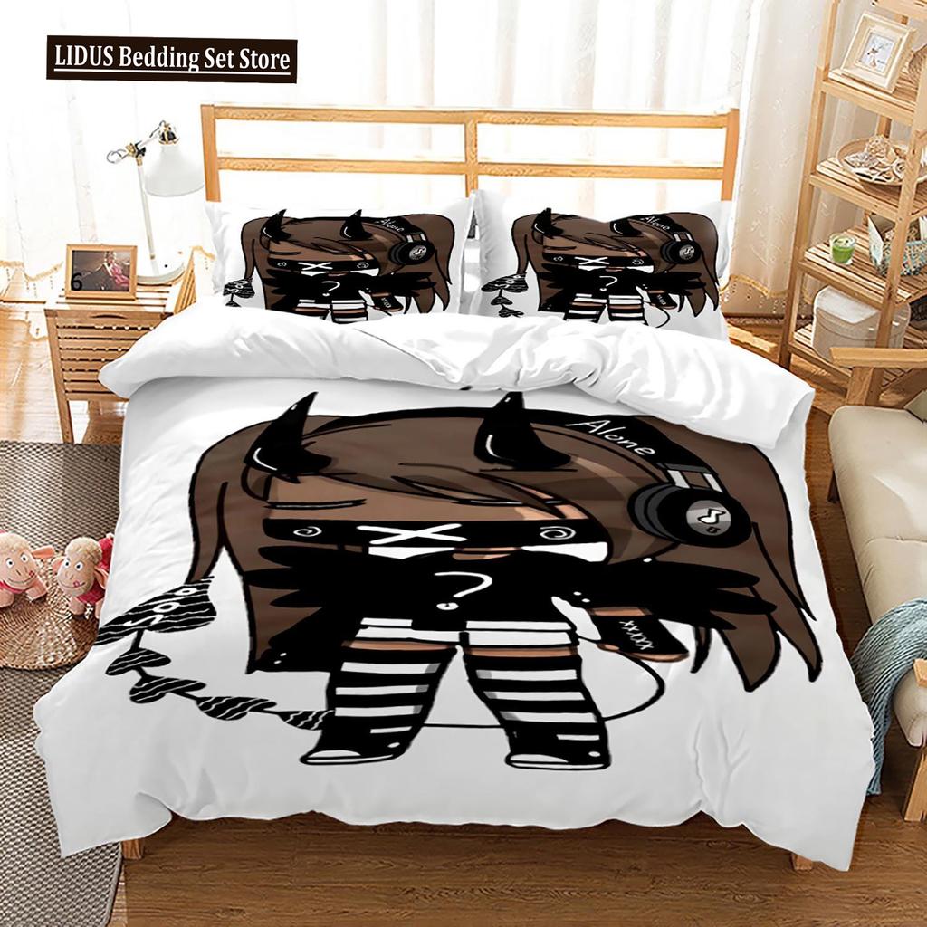 3D Printed New Gacha Life Bedding Set Pillowcase Duvet Cover 3Pcs Double Twin Full Queen King Adult Boys Bedclothes Quilt Cover
