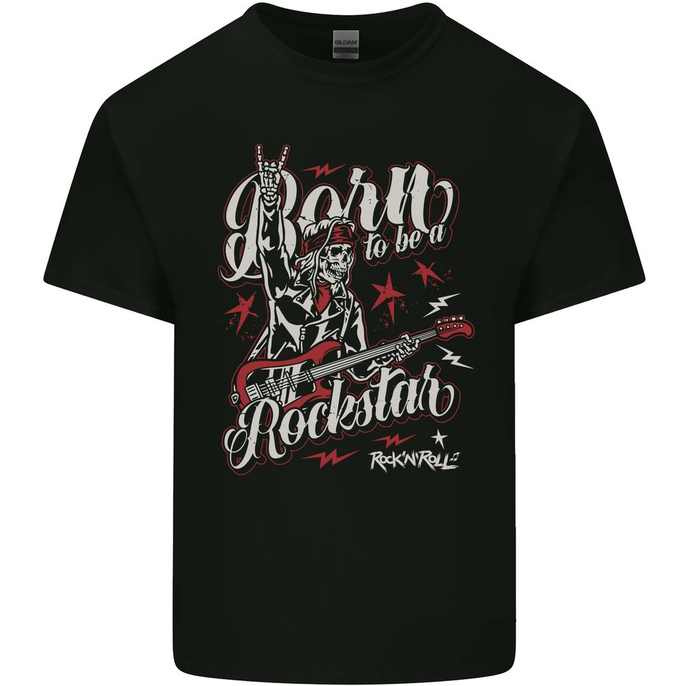 Born to Be a Rockstar Funny Rock Music Guitar Unisexs Cotton TShirt Tee Top S