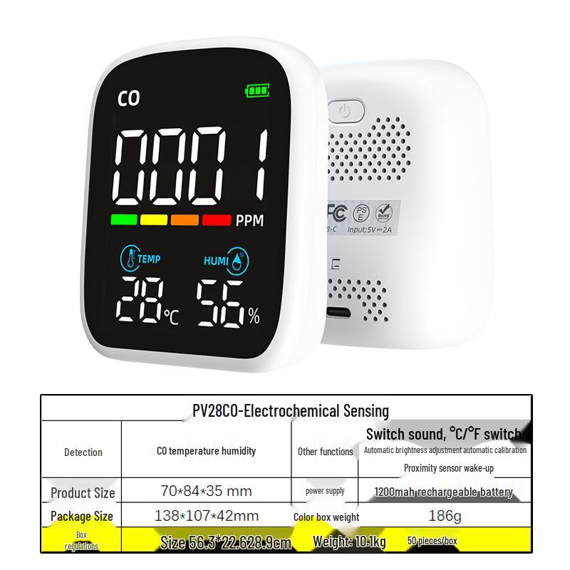 

WiFi Tuya Монитор качества воздуха: PM2.5, CO2, TVOC, HCHO, NDIR-сенсор