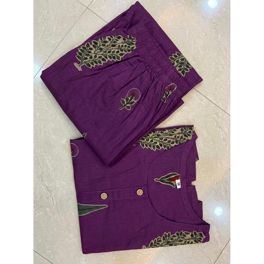Women's Printed Cotton Top with Skirt Set Indian Bollywood Casual Wear Kurti Set