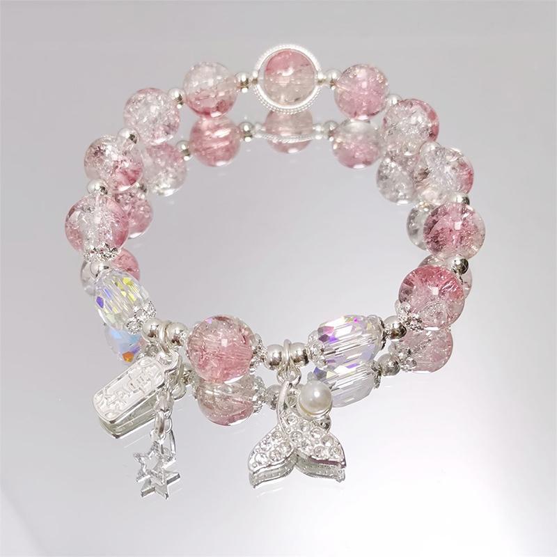 Handgefertigtes Perlenarmband für Damen Elegantes Schmetterlings-Quasten-Anhänger-Accessoire für Geburtstagsgeschenk