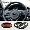 Car Logo Steering Wheel Decoration Sticker Accessories For KIA EV6 Sorento Niro Stinger Ceed Carnival K5 K9 Soul Carens VQ Caden