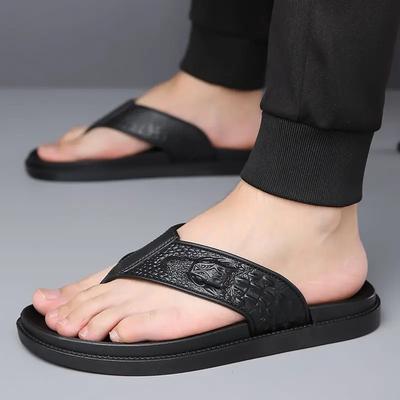 Flip Flops Shiatsu Slides Outdoor Men's Shoe Beach Male Slipper Platform Comfortable Y2k Elegant Low Price Clappers 2025 Adult