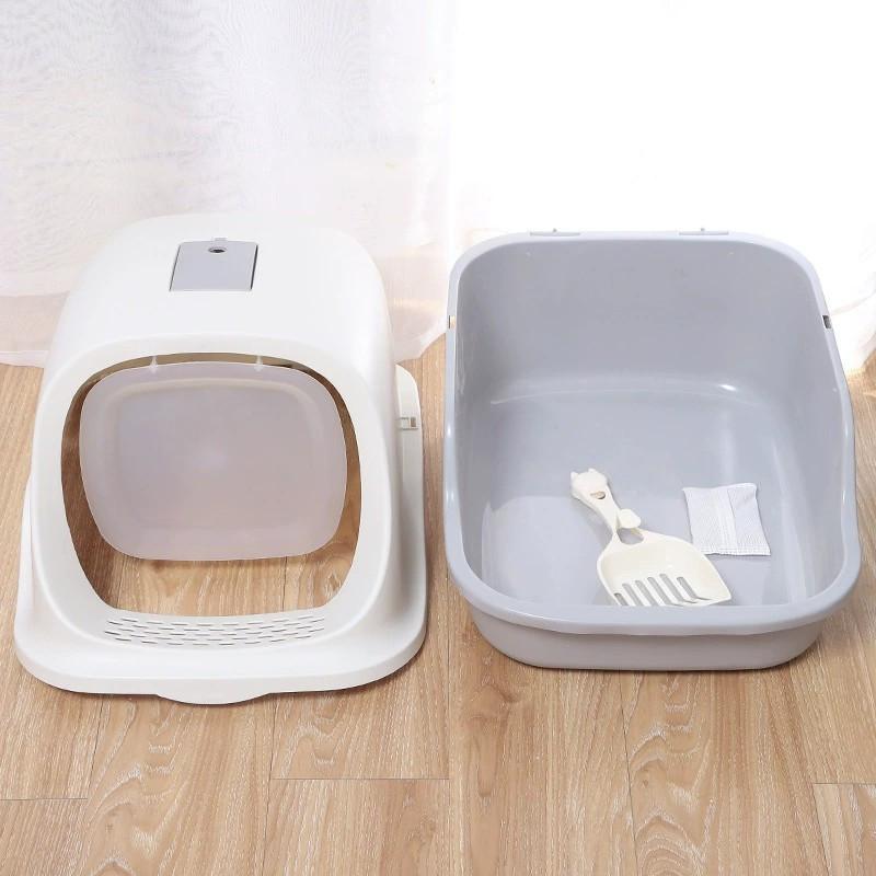 Koda Sandbox Cat Litter Box Semi-enclosed Splashproof Cat Tray Cat Toilet Cleaning Basin Supplies Pet Toilet Kitten Tray Bedpan