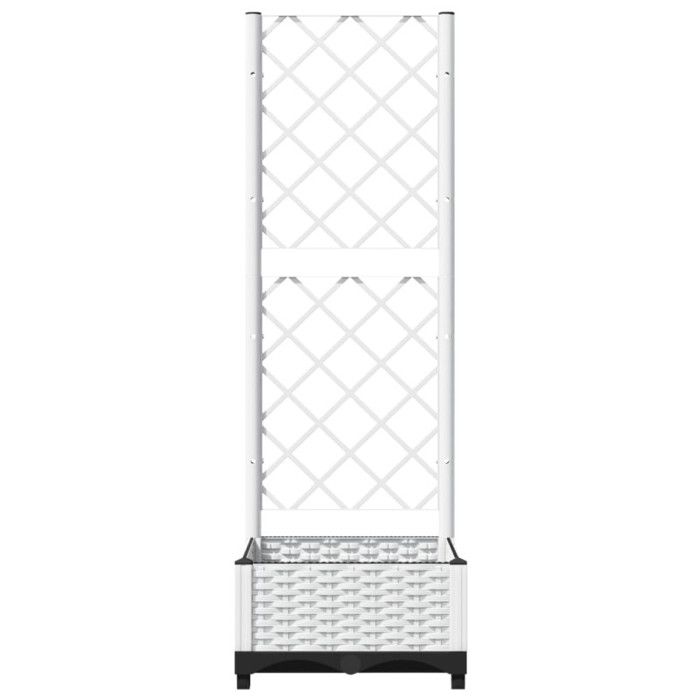 VidaXL Jardinière avec treillis Blanc 40x40x121,5 cm PP 153279