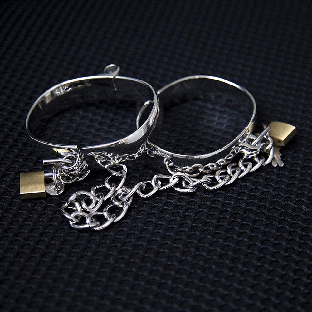 Metal Handcuffs and Leg Cuffs with Unisex Bondage Handcuffs and Leg SM Adult Sex Toys Cuffs Padlock, Restraints, Cuffs, Restraints, Cosplay, Toys,