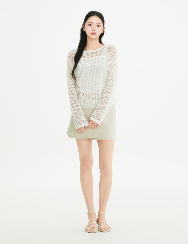 ROEM Punching Knit Pullover Set Rmkag37R15