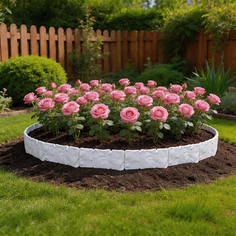 Plastic Garden Boundary Fence Lawns & Terraces - Durable Weather-Resistant Outdoor Decoration, Decorative Garden Fence, Lawn Edging Tool