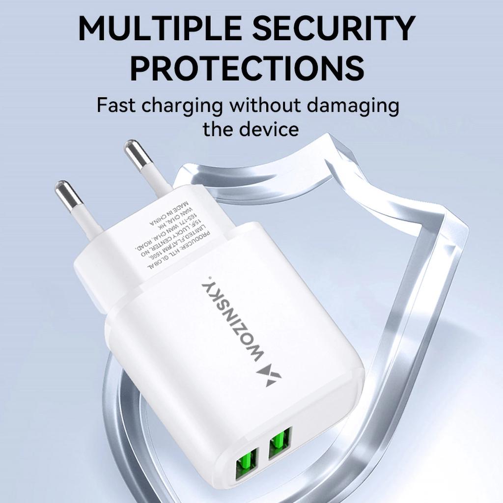 Ładowarka Sieciowa Wozinsky Cuwcw 2,4A 2 X Usb-A - Biała